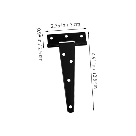 8 Pack 5 Inch Black Painted Galvanized T Type Weld On Hinges For Wood Shed Barn Doors Durable Easy Install Reversible Open Direction
