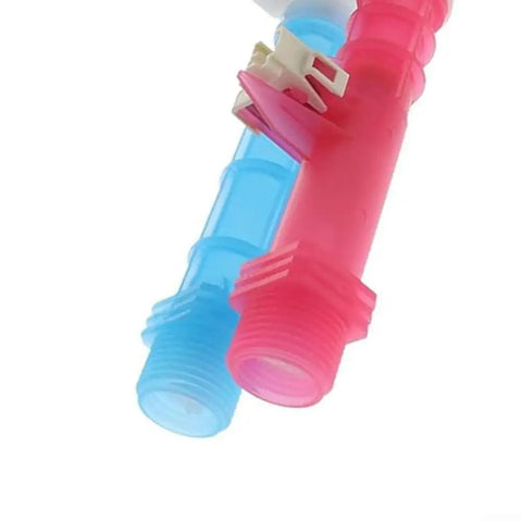 Easy Fit Washing Machine Water Inlet Valve Replacement Part For Most Standard Washers With Universal Fit, Durable Dual Material Valve Assembly That Is Plastic Housing And Metal Components, Simple Installation, red and blue inlet ports