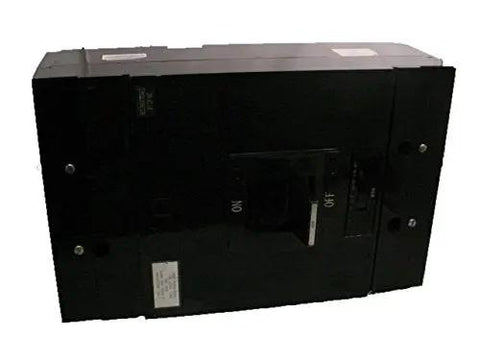 Straightup Heavy Duty Molded Case Circuit Breaker Rated At 300 Amp 3 Pole And 600 Volt Model Mal 36300 showing side view with toggle switch.