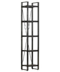 Side view of 5 Tier Bookcase In Black With Solid Mango Wood Shelves And A Powder Coated Steel Frame Dope Industrial Style Open Design