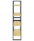 Front view of durable solid pine wood 4 tier book cabinet shelf with 31.5x11.8x55.1 inches of storage, four open shelves visible