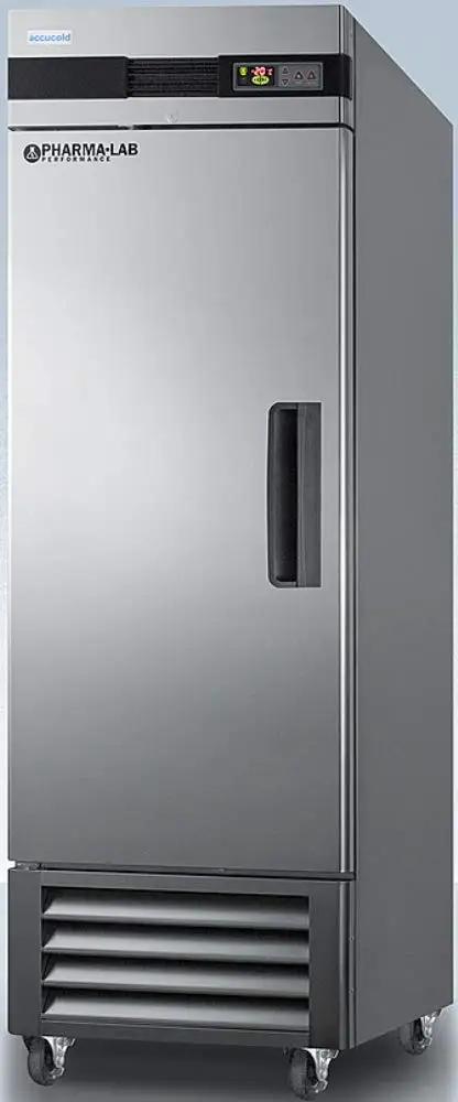 Beefy Frost Free Upright All Freezer Delivering Solid Twenty Three Cubic Feet Chill Capacity Digital Thermostat Interface in stainless steel.