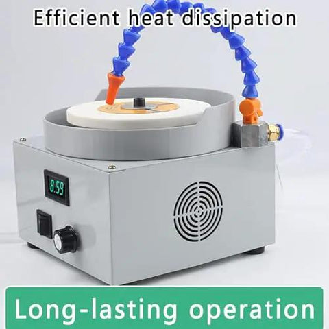 Electric Bench Sander And Knife Sharpener With Variable Speed 0 To 2000Rpm Wet Dry Grinding setup with efficient heat dissipation.