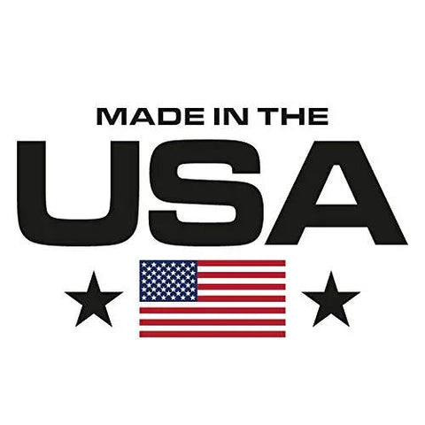 Made in the USA graphic featuring a flag and stars, symbolizing local production commitment.