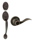 Oil Rubbed Bronze Entry Door Handleset With 12 Inch Exterior Vertical Handle And Single Cylinder Deadbolt ANSI Grade 3 Front Or Back Door Hardware For Porch Or Patio Ergonomic Grip Timeless Rustic And Industrial Farmhouse Style