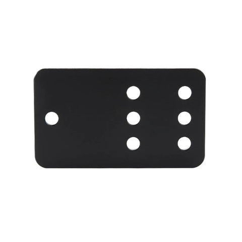 Motor Mount Plate For NEMA 17 23 Stepper Motors With Fixed Idler Pulley Aluminum Bracket front view showing mounting holes.