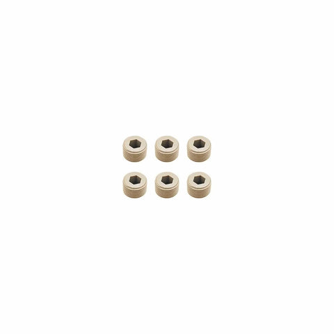 Set of six replacement brass plugs for Pneumatic Diaphragm Pump Replacement For Classic Air Compressor With Polypropylene Fluid Caps