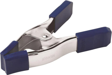 IRWIN Quick-Grip 2-inch metal spring clamp with blue plastic tips