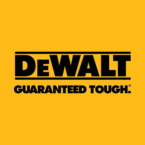 DeWALT logo on a bright yellow background, representing quality tools for 20V Max Cordless Drill And Impact Driver Combined With Angle Grinder Dual Battery Charger Power Tool Kit With Durable Carrying Case Built Like A Tough As Nails Workhorse Ready To Crush Any Job Site Project.