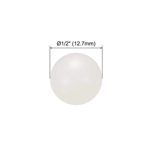 Half Inch PA Nylon Solid Plastic Balls Bundle Of 25 Precision Bearing Replacements Featuring Top Shelf Wear Resistance And Zero Friction Glide For Serious Weekend Workshop Builds, showing a single 0.5 inch nylon ball.