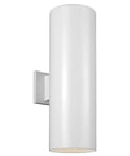 Two Light Outdoor Wall Lantern With Tempered Glass And White Finish, Powder Coated Exterior Lighting For Porch Or Patio, side view of fixture