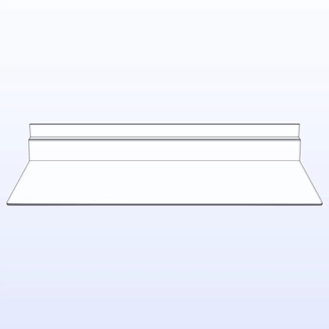 Clear Slatwall Shelves 10 Pack 4X10 Inch Transparent Hanging Display Racks For Retail Merchandising And Home Storage profile view