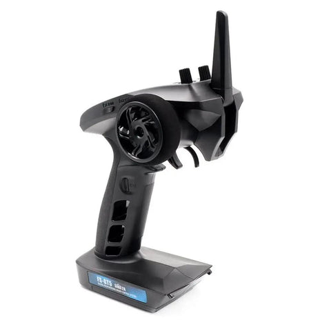 Six Channel RC Transmitter With FS-BS6 Receiver For Cars And Boats, Flysky Ready, smooth black design, rock-solid wireless control