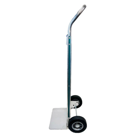Heavy Duty Aluminum Hand Truck With 8 Inch Solid Rubber Wheels Never Going Flat Smooth Ride Loop Handle For 800 Lb Moving Loads side view