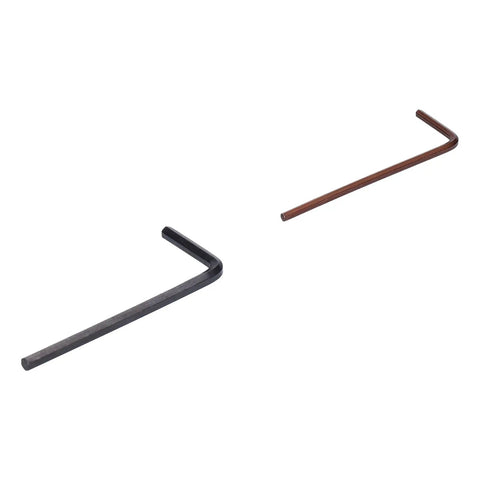 No Sweat Wood Lathe Hollowing Tool With Replaceable Tungsten Alloy Blade And Comfy Aluminum Handle, two hex wrenches, one black and one brown.