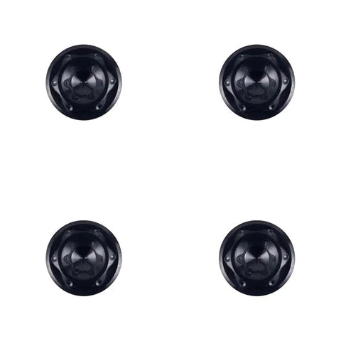Black Titanium Handlebar Clamp Bolts And Brake Clutch Perch Screws lightweight fasteners in a set of four, ideal for Harley Motorcycle builds.