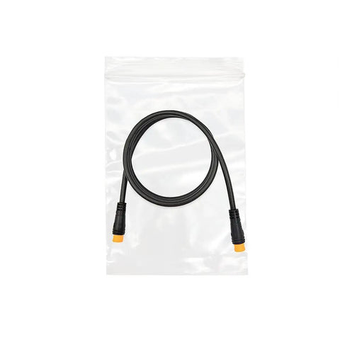 Ebike Extension Cable Julet 2Pin 3Pin 4Pin 5Pin 6Pin Waterproof Connector in packaging, black cable with yellow-tipped connectors