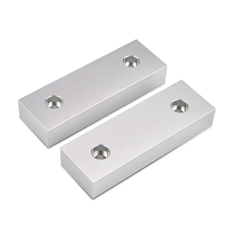 Close-up of 10 Set 20 Pieces Soft Jaws For 6 Inch Vise Aluminum Machinable Jaw Set 6 X 2 X 1 Inches Standard Vise Jaws