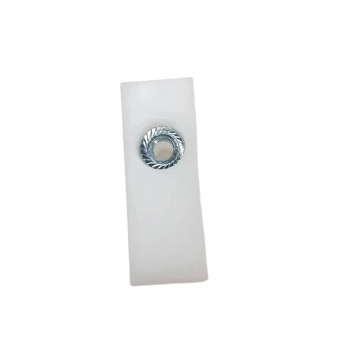 Keep Your Genie Boom Lift Rolling Smooth With This Heavy Duty Wear Pad And Bottom Cable Track For S-60 S-65 S-80 S-85 Replace Oem Part 34394 Built Different - white wear pad with metal grommet.