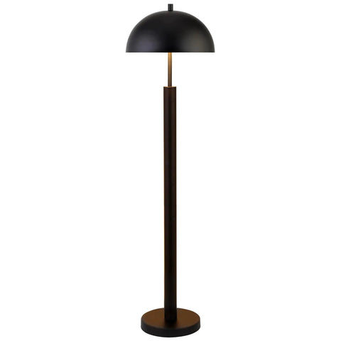 58-Inch Mid-Century Modern 1-Light Floor Lamp With Blackened Bronze Dome Shade For Living Room, Bedroom, Or Office, Delivers Focused Downward Light Perfect For Reading And A Clean Boss-Level Ambient Glow