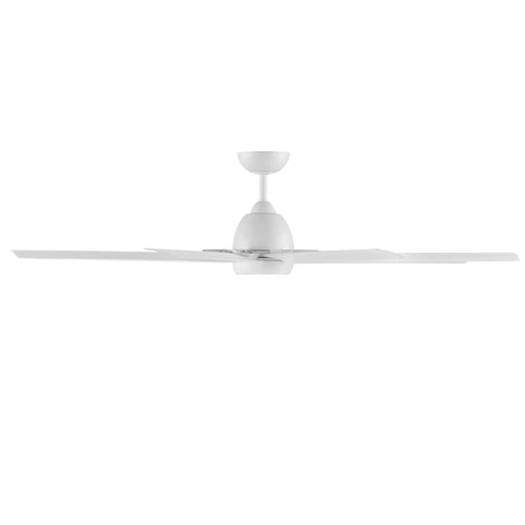 Heavy Duty 66 Inch Outdoor Ceiling Fan With Remote Control In Matte White delivers a sleek design with four blades for patio use.