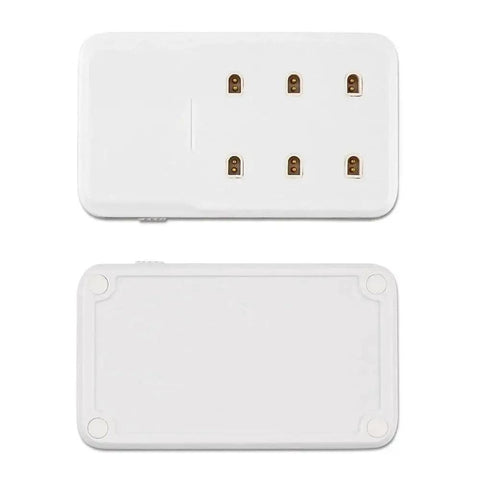 Top and bottom view of Six Port 1S Battery Charger For FPV Racing Drones And Whoop Quadcopter Parts Fast Charging Adapter