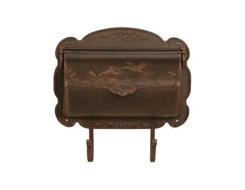 Hummingbird Horizontal Wall Mount Mailbox Copper Aluminum Outdoor Letter Box With Rust Free Finish Brass Hardware and Design