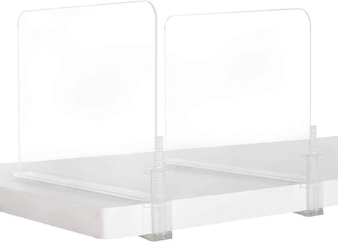 Clear Acrylic Shelf Dividers For Closets, Purse And Sweater Organizer, Flexible 4 Pack Adjustable Up To Two And A Half Inches Thick