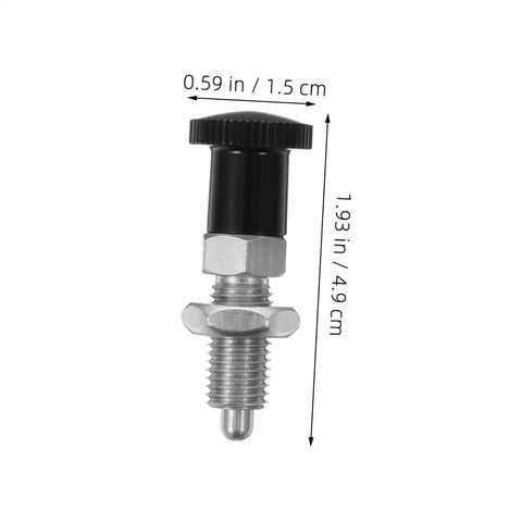 Heavy Duty Stainless Steel Spring Loaded Plunger Knob With Reset Indexing Mechanism For Industrial Machinery detailed view with measurements.