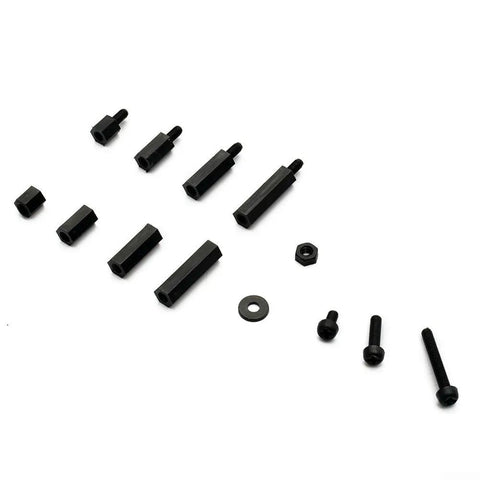M3 Nylon Hex Spacer Standoff Kit With 320 Piece Hardware Set For PCB Motherboard Assembly Black Storage Box And Nylon Pillars Screws Nuts And Washers For Easy Solid Mounting, black M3 nylon hex spacers and screws for PCB mounting