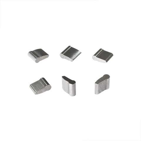Six metal pawl bits from Two Pack Bike Hub Pawl Spring And Freehub Ring Kit, 26mm Outer, 0.8mm Wire, Includes 16 Pawl Bits R1.45, R2.4, R2.5 For Cassette Driver, Road And Mountain Bike Replacement.