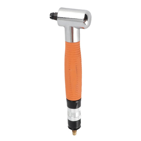 Pneumatic Pencil Die Grinder With 90 Degree Right Angle Air Pen Design, featuring chrome tip and ergonomic orange grip for precision use.