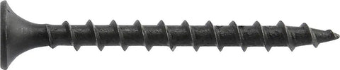 Image of Coarse Thread Drywall Screws 6 By 1 Inch With Size Two Phillips Head Black Phosphate Coated for strong paint and mud adhesion.