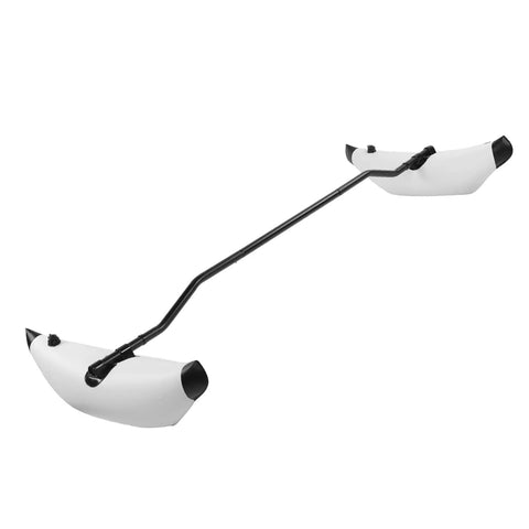 Inflatable Kayak Stabilizer With Outrigger Kit For Higher Stability Lightweight Portable Canoe Stabilizer shown in white PVC material