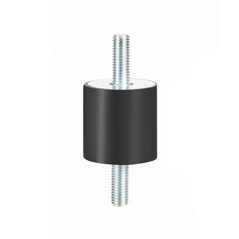 Rubber Shock Isolator Mount For Fitness Equipment With M6 M8 M10 M12 Threaded Inserts, Cuts Vibration And Noise, 60mm Diameter By 35mm Height, M10x27 Stud Size, Durable Rubber And Metal Build, Easy Install Vibe Dampener mounted vertically