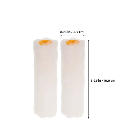 Solid 15 Piece Mini Paint Roller Kit Featuring Round Head Design And Plush Sponge Rollers For Hassle Free Wall Painting Furniture Refresh And Versatile Home Projects, two sponge rollers with round heads.