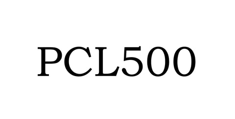 PCL500 logo displayed in bold black text on a white background, representing product branding.