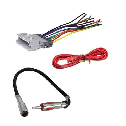 Double Din Radio Installation Dash Kit For Select 2000-2012 General Motors Vehicles No Wire Cutting Plug And Play components shown