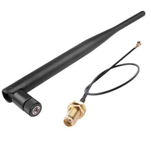 Black 4G LTE Cellular Trail Camera Antenna 5dBi SMA Male For Hotspot Router And Wireless Modem with attached 50 Ohm cable