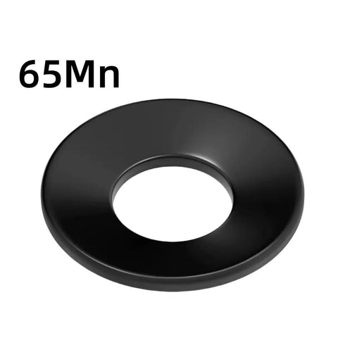 Beefy Conical Disc Spring Washers Set High Strength 65Mn Cup Washers For Heavy Duty Fastening, Conical Style Gaskets, Durable Metal Shims Pack In 5 And 10 Sizes, Easy Install And Non Slip Fit For Auto And Machinery. 65Mn washer close-up