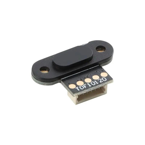 High Precision Laser ToF Distance Sensor Module Featuring Bullseye Precision And Rock Solid Stability, compact TOF10120 sensor with black casing.