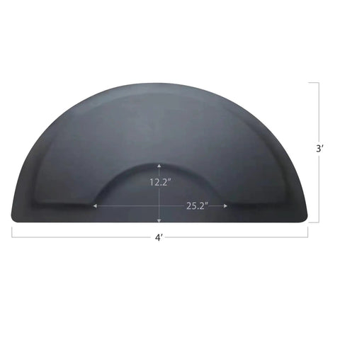 Anti Fatigue Salon Mat For Hair Stylists Standing All Day With Super Comfy Cushion Black Semi Circle Floor Mat For Barber Shops Three By Five Feet And Half Inch Thick High Heel Proof For All Day Support And Joint Relief, with dimensions 3x5 ft