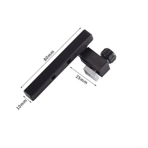Pro-Grade Router Sled Accessory Kit with Angle Ruler, Guide Rail, and Track Stopper component, showing dimensions