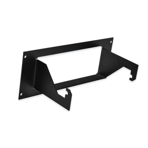 Rugged Super Built Tough One Piece Equipment Mounting Bracket Black For Federal Signal Pa 300 Emergency Vehicles side view with mounting space.