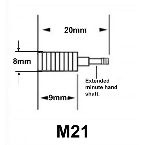 Diagram of High Torque Clock Movement Kit For Big Wall Clocks, 17.75 Inch Minute Hand And 23.81 Inch Total Length dimensions.