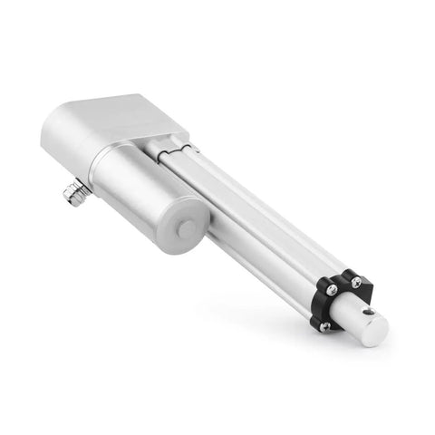 12V Potentiometer Feedback Mini Linear Actuator with 3 Inch Stroke 56 Lbs Force IP65 Water Resistant brushed DC motor white background