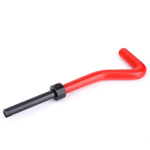 M10x1.25 Thread Repair Kit Stainless Steel Rethreading Set wrench with red handle for auto repair and machinery maintenance.