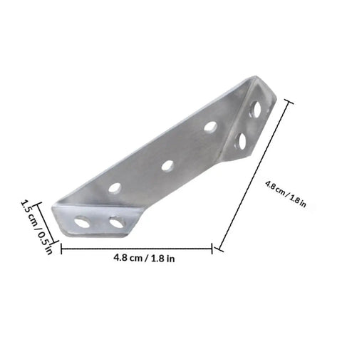 Six Pack Stainless Steel Corner Brackets for Wood Furniture, Triangular Shape, Easy Install, Heavy Duty Corner Connectors