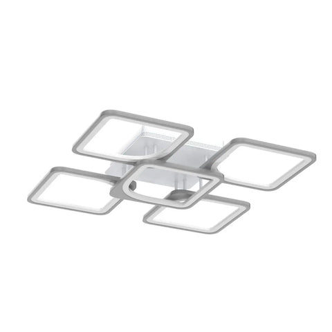 Sleek Two Layer Square LED Ceiling Light Flush Mount White Modern Minimalist Chandelier For Living Room And Bedroom 75W Cool White 5000K
