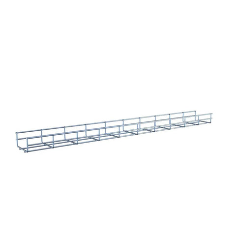 Heavy Duty Electro Zinc Plated Wire Mesh Cable Tray In Sleek Silver Steel Slick Finish For Zero Hassle Organization Corrosion Resistant And Built Like A Tank Straight Up Reliable Includes Eight Pack Measuring 3.94 X 1.97 X 118.12 Inches, long mesh tray.